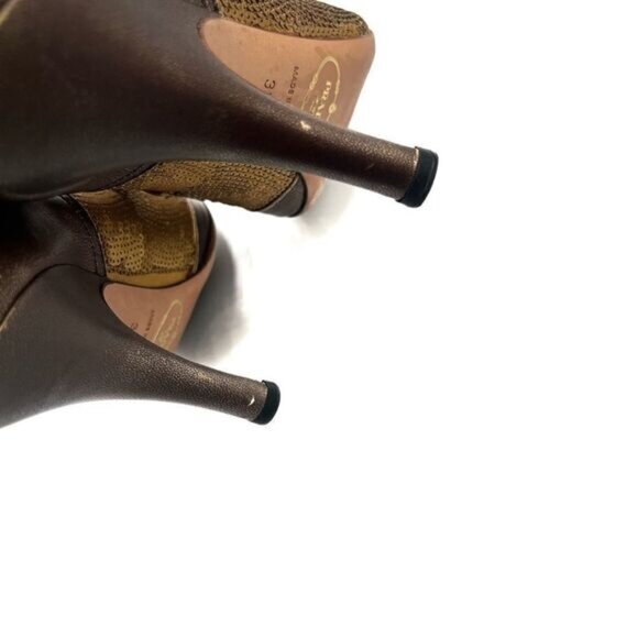 Prada vintage sequin Peep toe pump Sz 385 - Picture 12 of 14